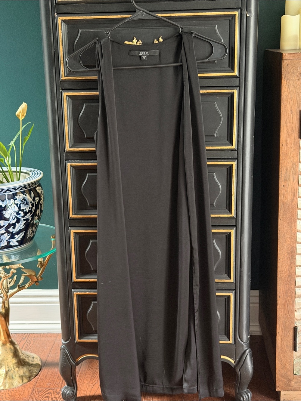 Guess Black Maxi Open-Front Skirt